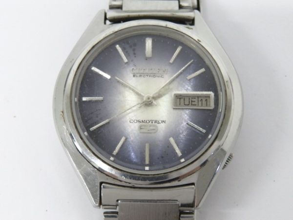 ♪hawi1601-1 165 CITIZEN シチズン COSMOTRON コスモトロン 4-790138 Y デイデイト 電磁テンプ 腕時計 メンズウォッチ 稼働_画像1