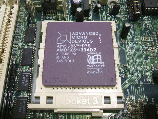 【Socket3/マザーボード＋CPU】P3 M.B.94140-SB Am5x86-P75/AMD-X5-133ADZ ジャンク品の画像6