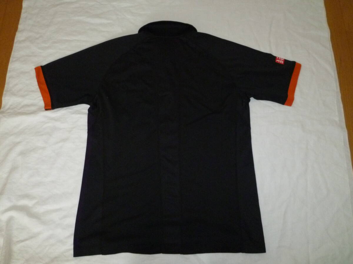 USED Uniqlo tennis short sleeves dry polo-shirt L 341-149906 black 