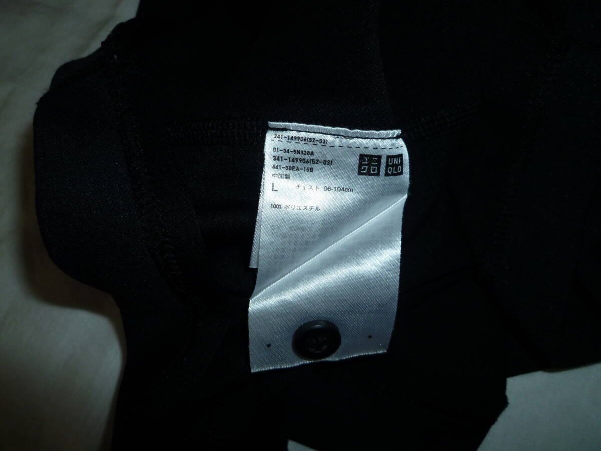 USED Uniqlo tennis short sleeves dry polo-shirt L 341-149906 black 