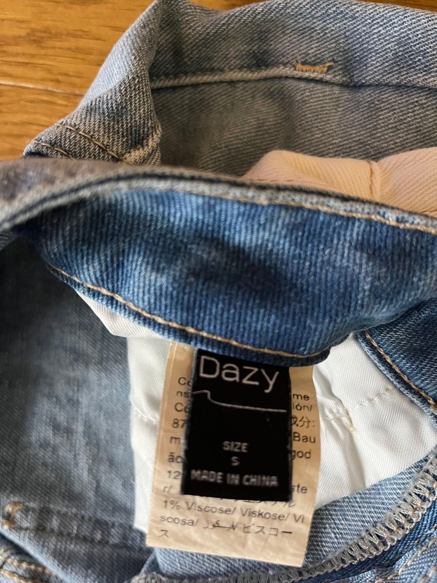 SHEIN Dazy シーイン デニムパンツ ブルー　ホワイト　S