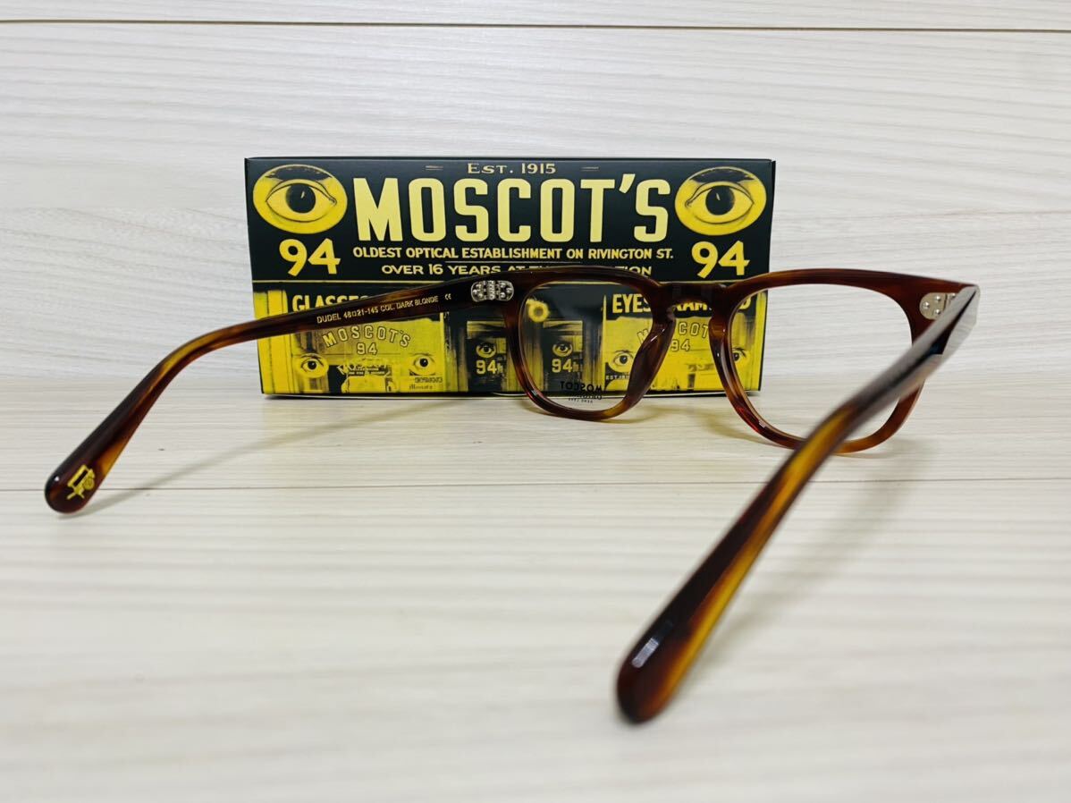 MOSCOT モスコット★メガネフレーム★DUDEL★伊達眼鏡 ウェリントン ブロンド 鼈甲柄 セルフレーム 未使用 美品_画像5