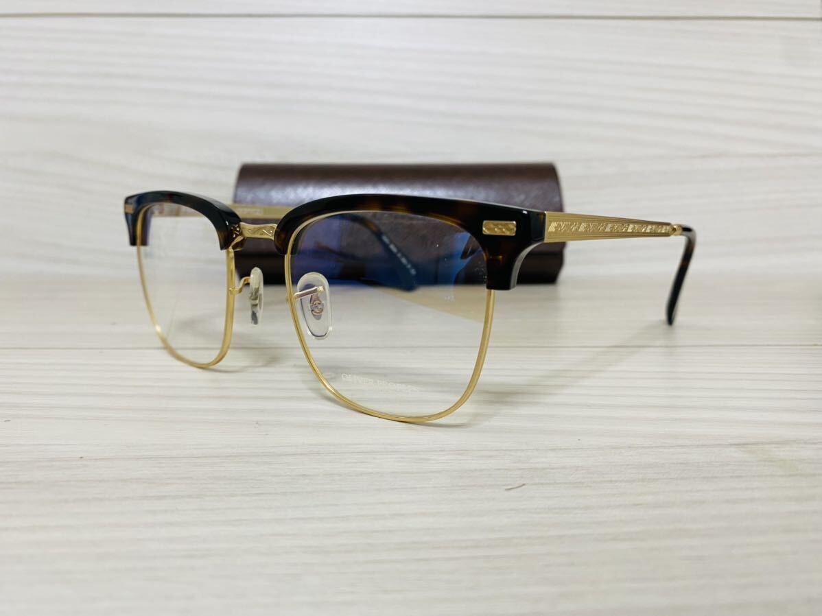 OLIVER PEOPLES オリバーピープルズ メガネフレーム OV5989 5002★Petofi★鼈甲柄 ゴールド サーモントタイプ伊達眼鏡 未使用 美品 の画像2