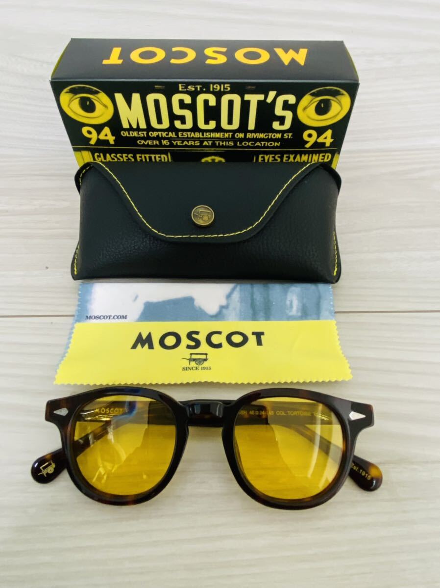 MOSCOT モスコット★レムトッシュ★LEMTOSH★伊達眼鏡 鼈甲柄 ボストン ウェリントン サングラス カラーレンズ 未使用 美品_画像9