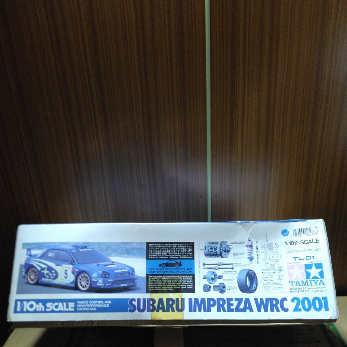 ラジコンキット（ TAMIYA SUBARU IMPREZA WRC 2001 GDB 4WD TL-01 1/10 EP 電動 タミヤ インプレッサ 丸目 完成ボディ フルベア 新品 )_テープがかなり変色しております．