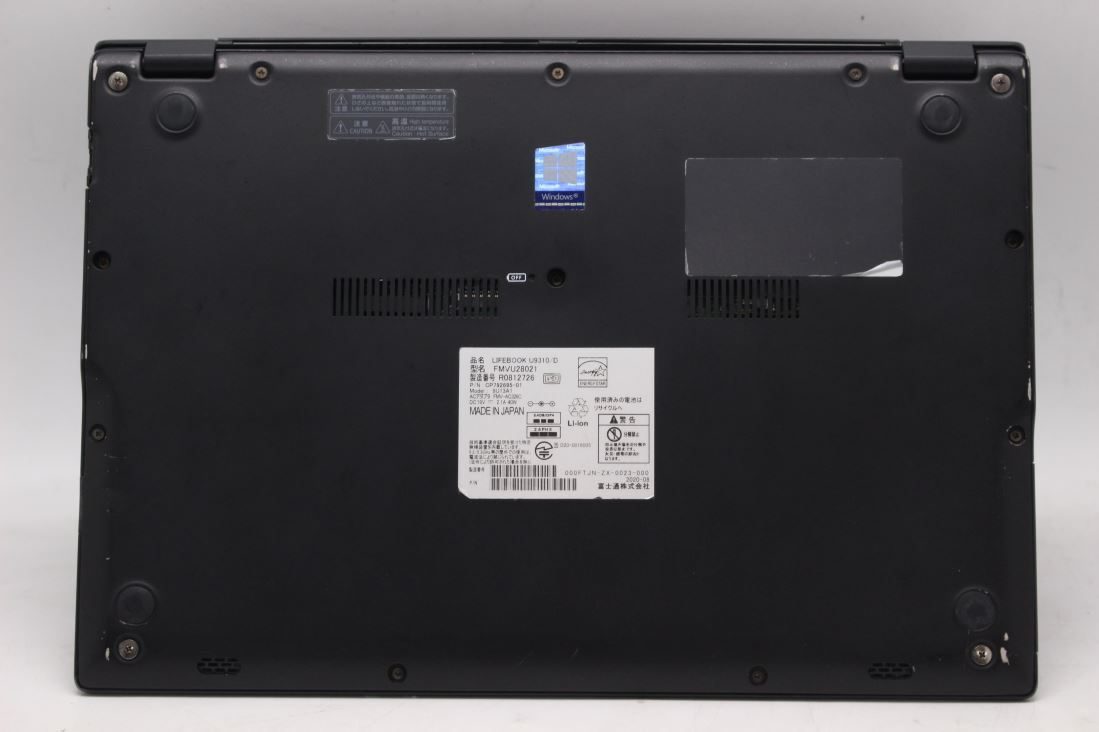 良品 フルHD 13.3型 Fujitsu LIFEBOOK U9310 Windows11 10世代 i5-10310U 8GB NVMe 256GB-SSD カメラ 無線Wi-Fi6 Office付 中古 管:1840v_画像10