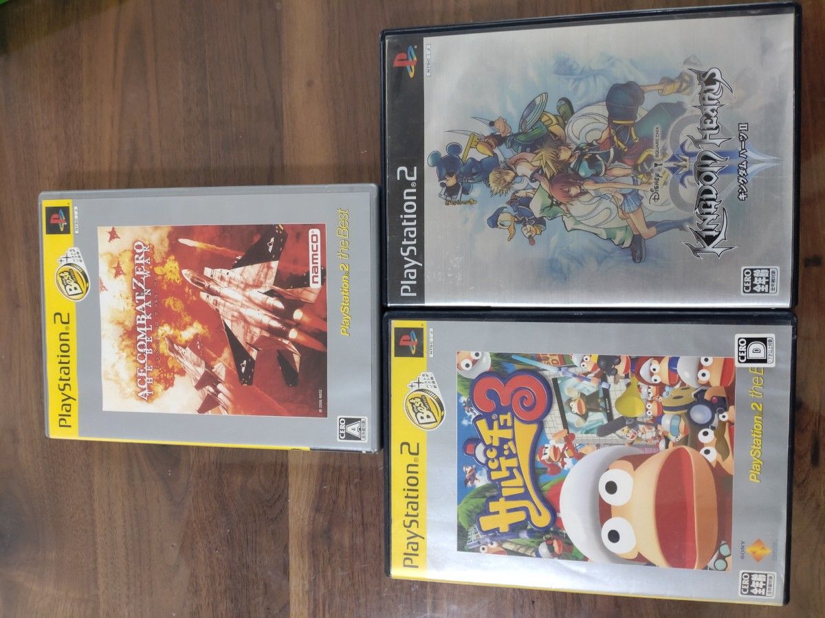 ps2ソフト3本セット サルゲッチュ3･エースコンバットゼロ･キングダムハーツ2