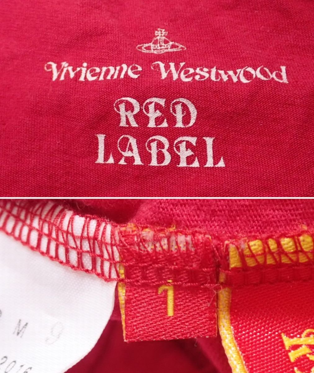 * Vivienne Westwood red label короткий рукав футболка 1/ женский S соответствует / красный /linen. хлопок / овальный шея &1949500186