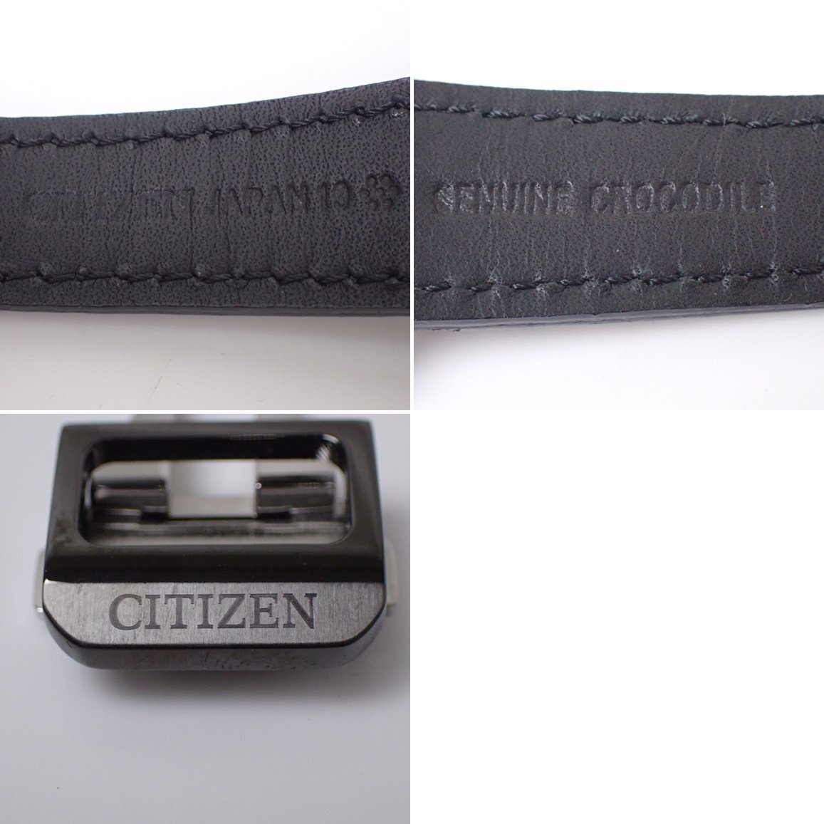 ★美品 The CITIZEN/ザ・シチズン 300本限定 ブラックイーグル AQ4054-01E 腕時計/ワニ革バンド/10気圧防水/ケース・外箱付き&1296000398の画像5