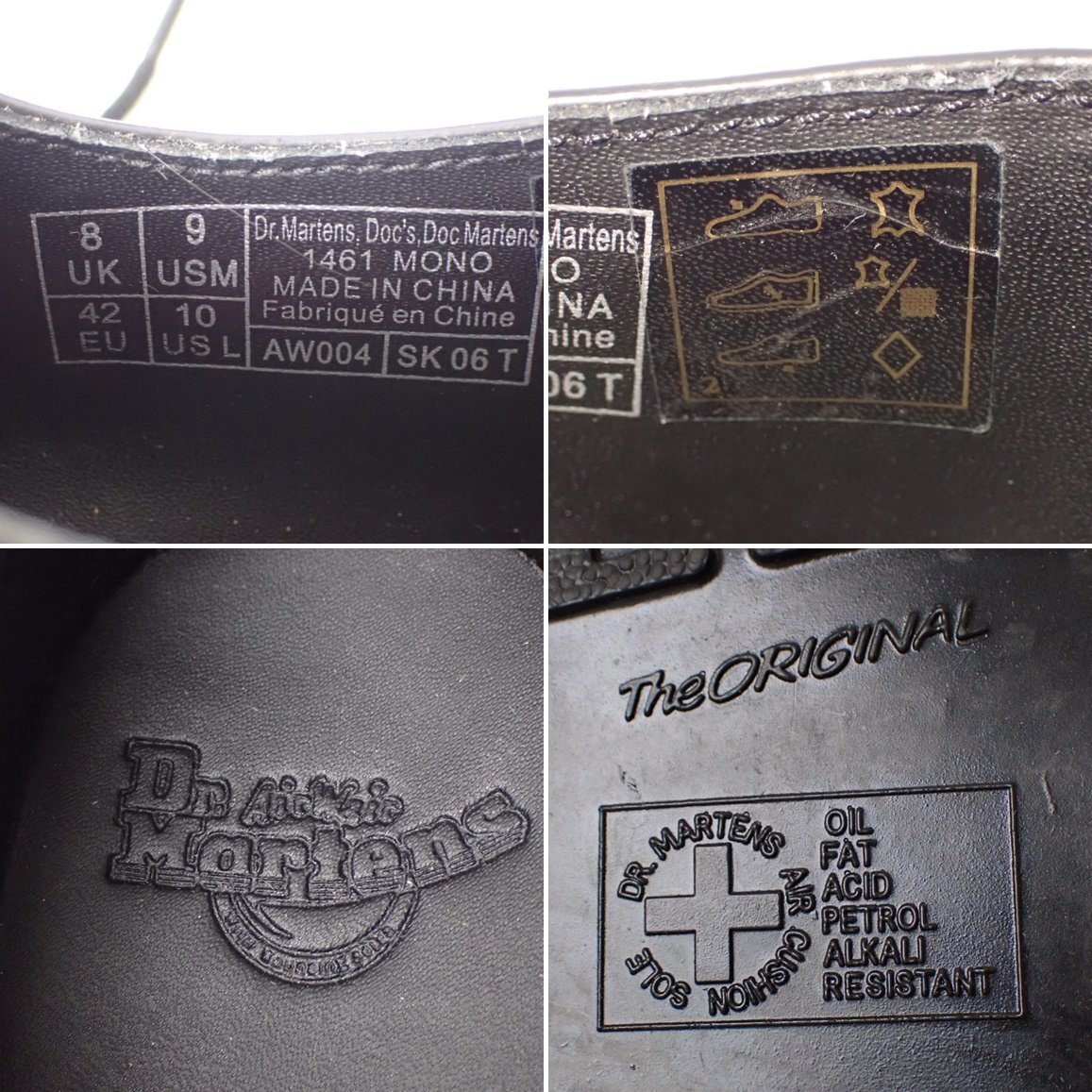★Dr.Martens/ドクターマーチン 1461 MONO 3ホール シューズ UK8/メンズ26cm相当/ブラック/レザー/革靴/紳士靴&1296000392の画像6