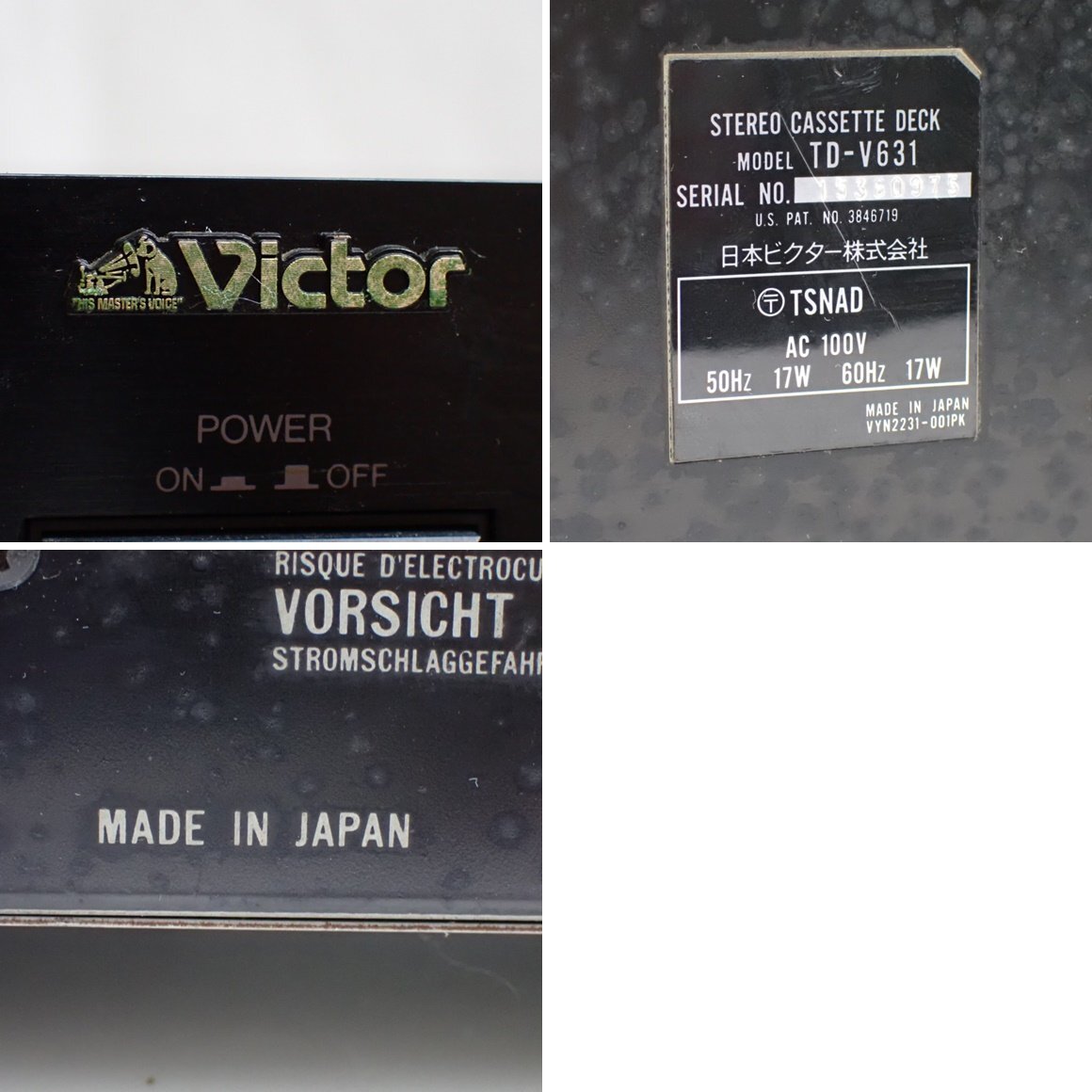☆1円 Victor/ビクター ステレオカセットデッキ TD-V631/日本製/オーディオ機器/ジャンク品&1893200040_画像5