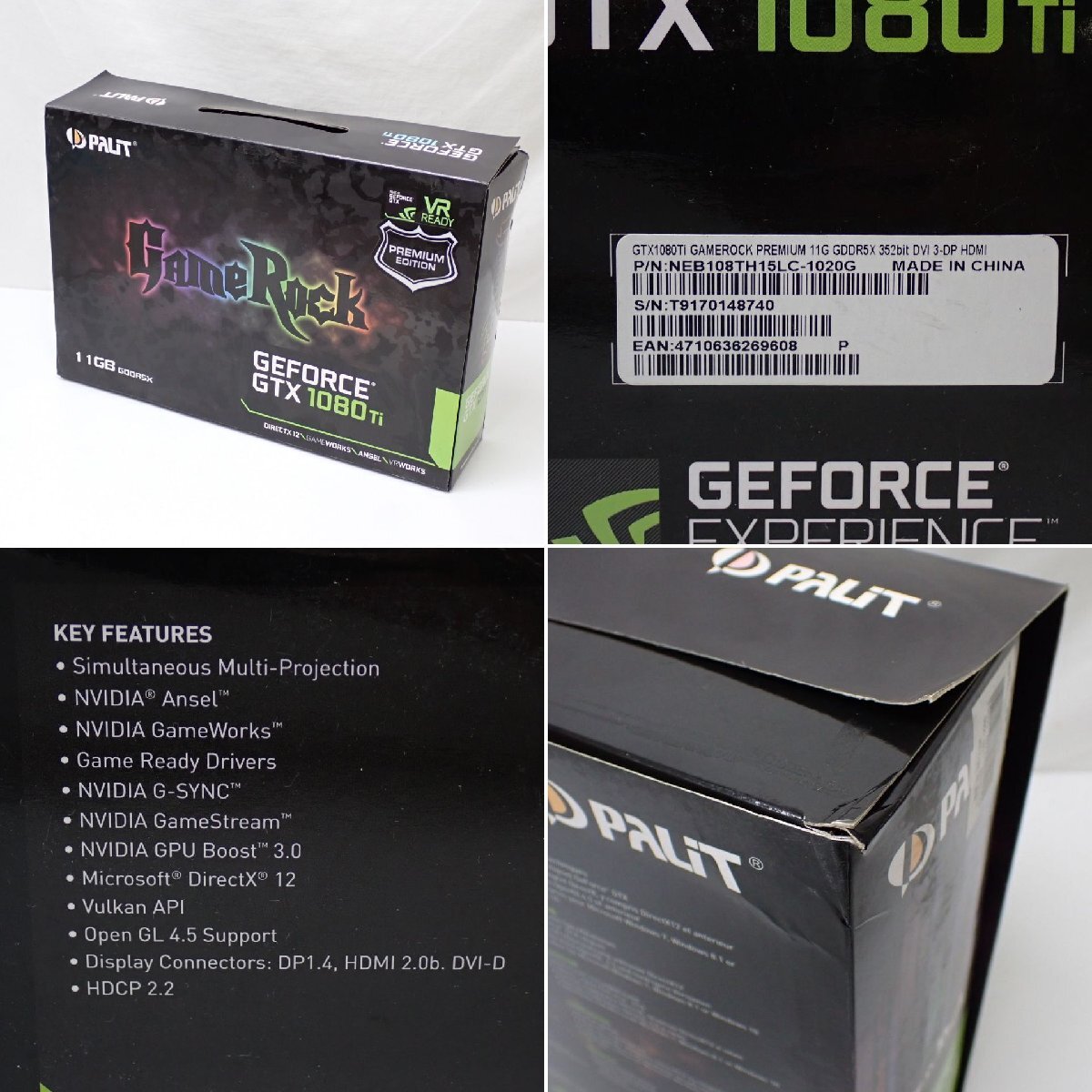 ★Palit Microsystems GeForce GTX 1080 Ti グラフィックボード NEB108TH15LC-1020G/11GB/GameRock Premium/付属品あり&1817600049