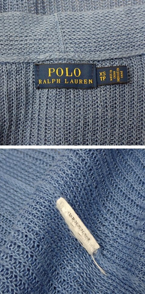 ★POLO RALPH LAUREN/ポロラルフローレン ロングカーディガン XS/レディースS相当/ライトブルー/フロントオープン&1976800102_画像4