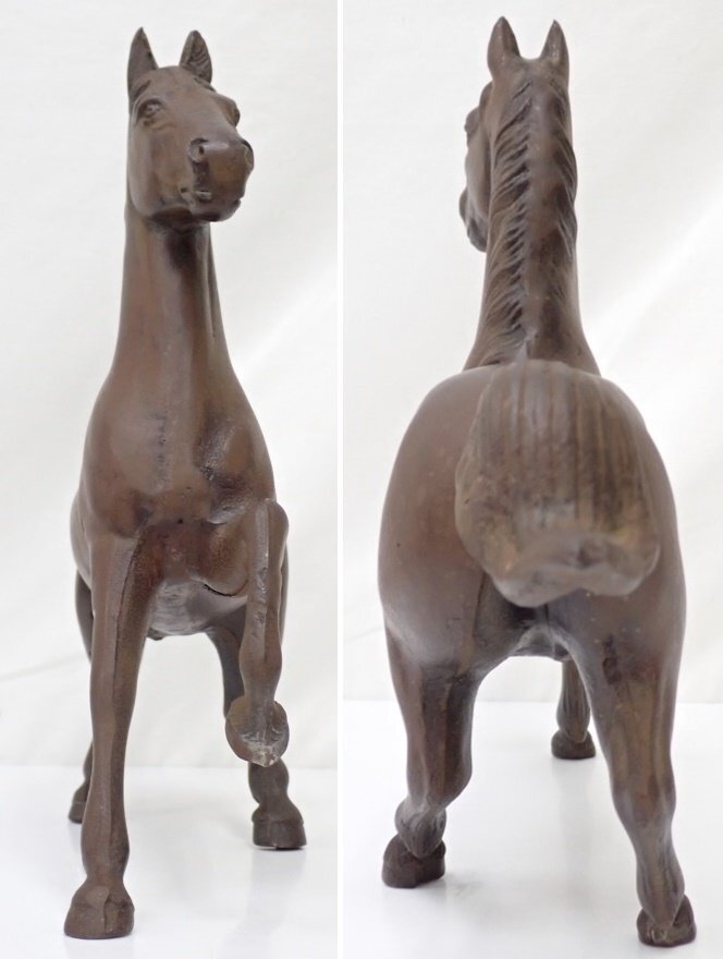 ◆鉄製 馬 置物 高さ約29cm/重量約3.8kg/金属工芸/ホース/オブジェ/インテリア&0000003426_画像3