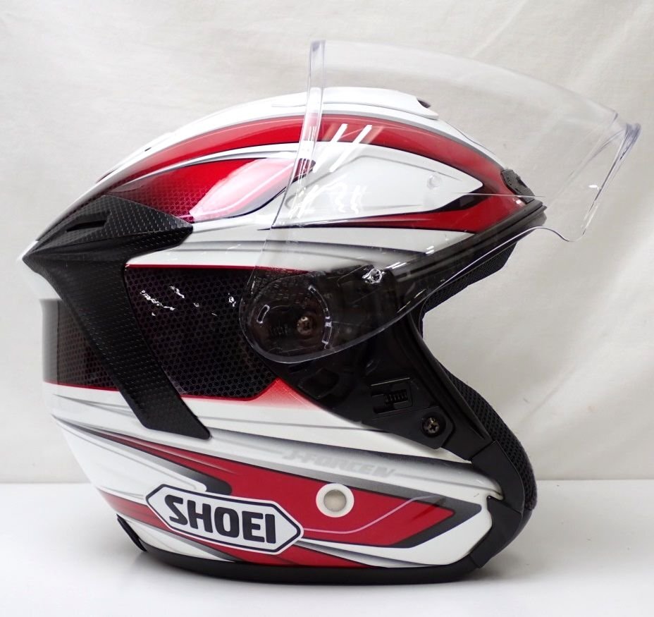 ★美品 SHOEI/ショウエイ ジェットヘルメット J-FORCE Ⅳ L/TC-1/ホワイト×レッド/クリアシールド/廃盤希少/外箱・保管袋付き&1165300102の画像4