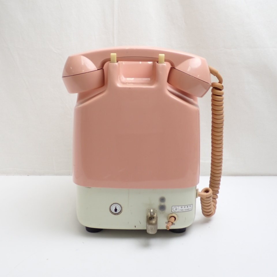 ★NTT/日本電信電話 特殊簡易公衆電話 675S-A2/1987年製/ダイヤル式/ピンク電話/昭和レトロ/ジャンク扱い&1932000183の画像3