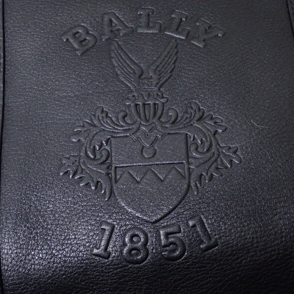 ★BALLY/バリー レザー ショルダーバッグ/ブラック×シルバー金具/本革/斜め掛けOK/かばん&1978700002_画像5