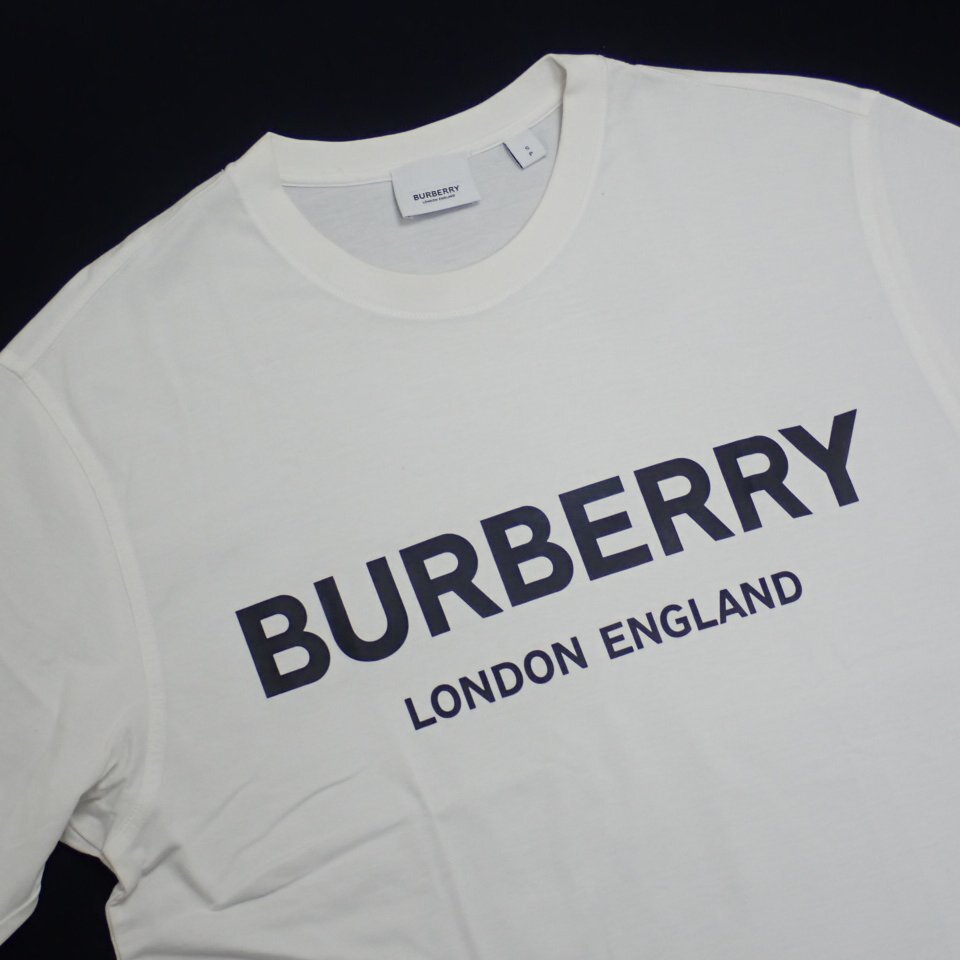 ★BURBERRY/バーバリーロンドンイングランド ロゴプリント 半袖Tシャツ メンズS/オフホワイト/コットン100%/クルーネック&1932800042_画像3