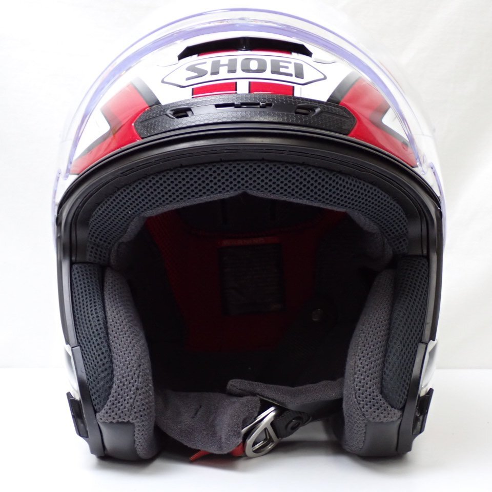 ★美品 SHOEI/ショウエイ ジェットヘルメット J-FORCE Ⅳ L/TC-1/ホワイト×レッド/クリアシールド/廃盤希少/外箱・保管袋付き&1165300102の画像2