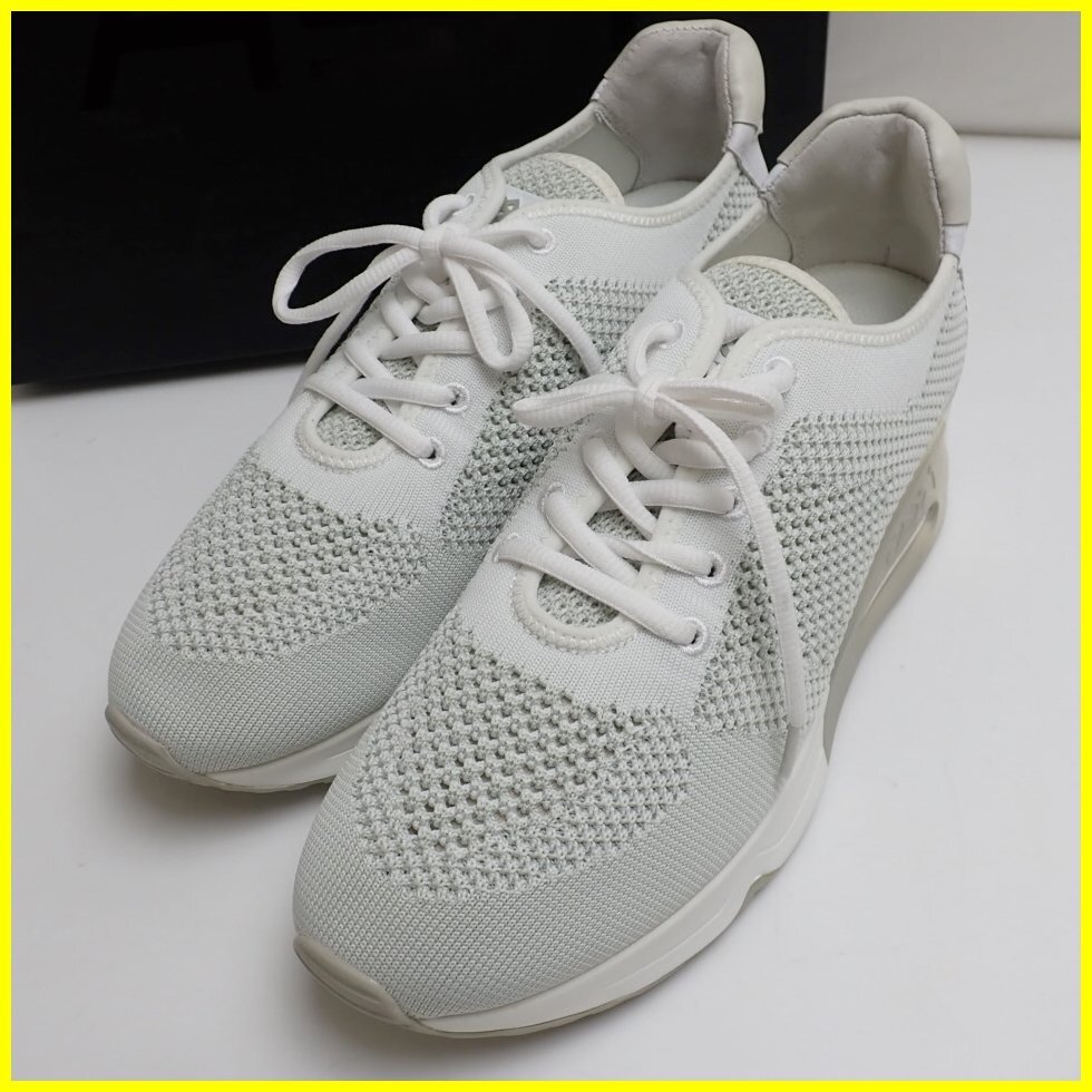 * unused ASH/ ash LUCKY knitted sneakers 39/ lady's 24.5cm corresponding / white × light gray / change cord * out box attaching &1886700014
