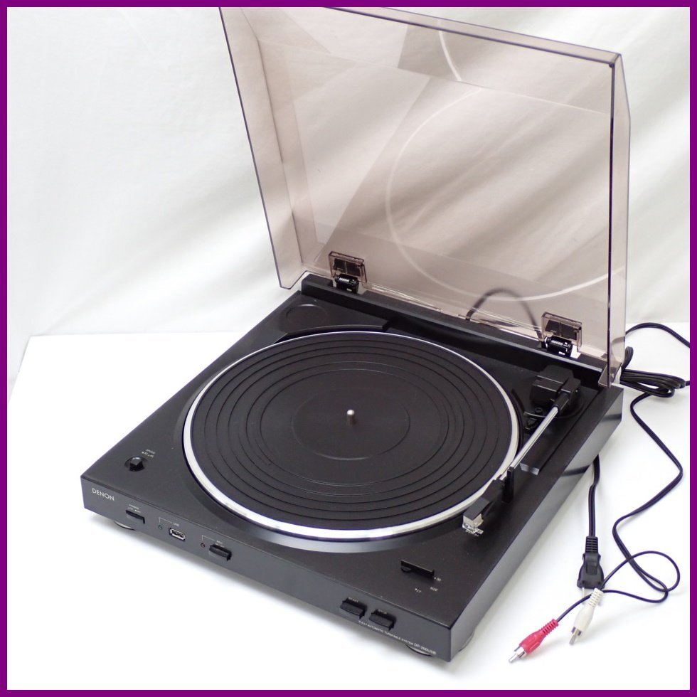 *DENON/ Denon full automatic record player DP-200USB/ black /USB memory correspondence / dust with cover / audio / sound equipment &1640500745