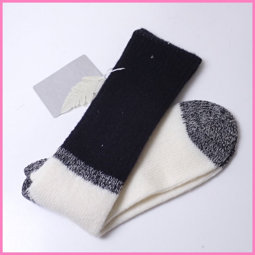 * unused ANTIPAST/ anti pa -stroke socks ONE KB3-11/ black × white / nylon . wool / tag attaching / socks / made in Japan &1780803029