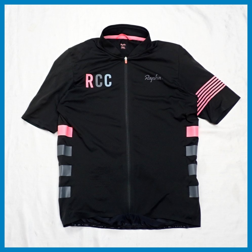 ★Rapha/ラファ RCC FLYWEIGHT JERSEY サイクルジャージ メンズS/ブラック×ピンク/若干難あり&1358800585_画像1