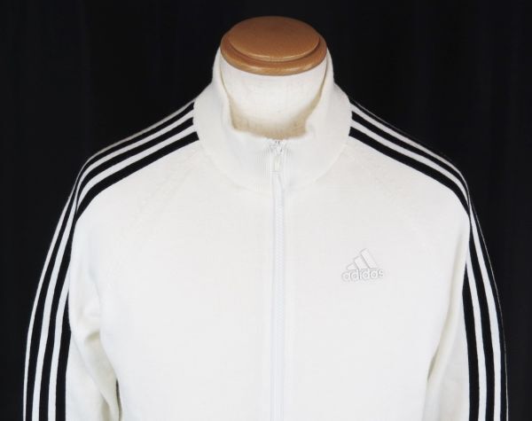 ■■＜美品＞アディダス＜Adidas Japan ／Full inner 防寒＞Stand Neck FULL ZIP ニットJKT セーター＜中厚手：M＞■■_画像3