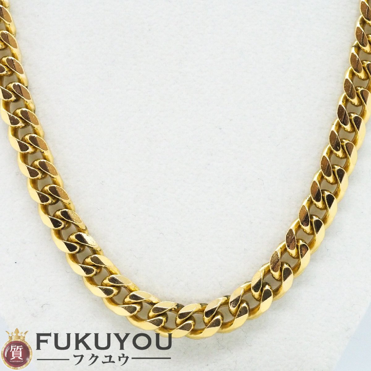 経典 69.6g ゴールドデザインネックレス シングルチェーン 喜平8面カット K18 52cm アクセサリー 幅6mm ゴールド