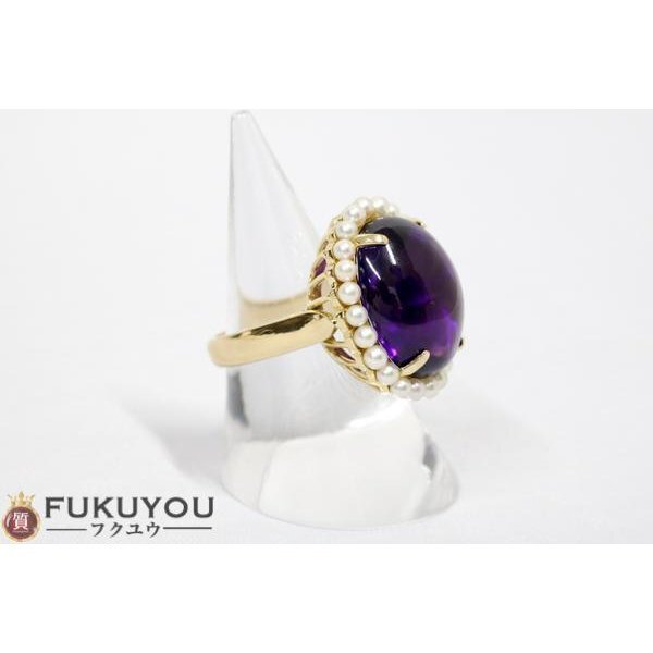 K18 カラーストーンリング 紫石 20.10ct 15.1g 15号 指輪_画像3