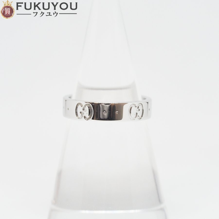 経典 GUCCI/グッチ 指輪 3.6g 10 ホワイトゴールド アイコンリング 18K ホワイトゴールド