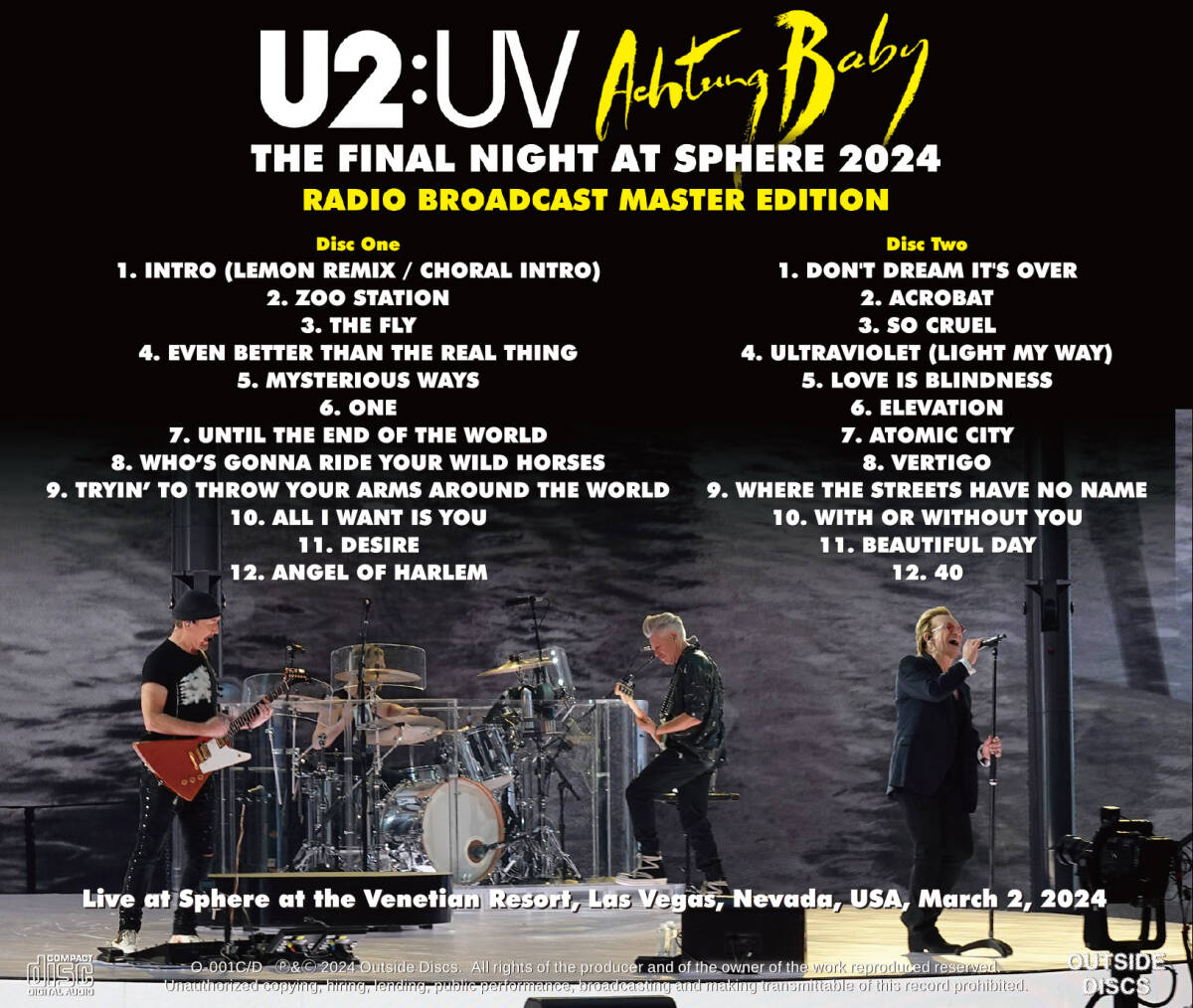 U2 / THE FINAL NIGHT AT SPHERE 2024 : BROADCAST MASTER EDITION (2CD)の画像4