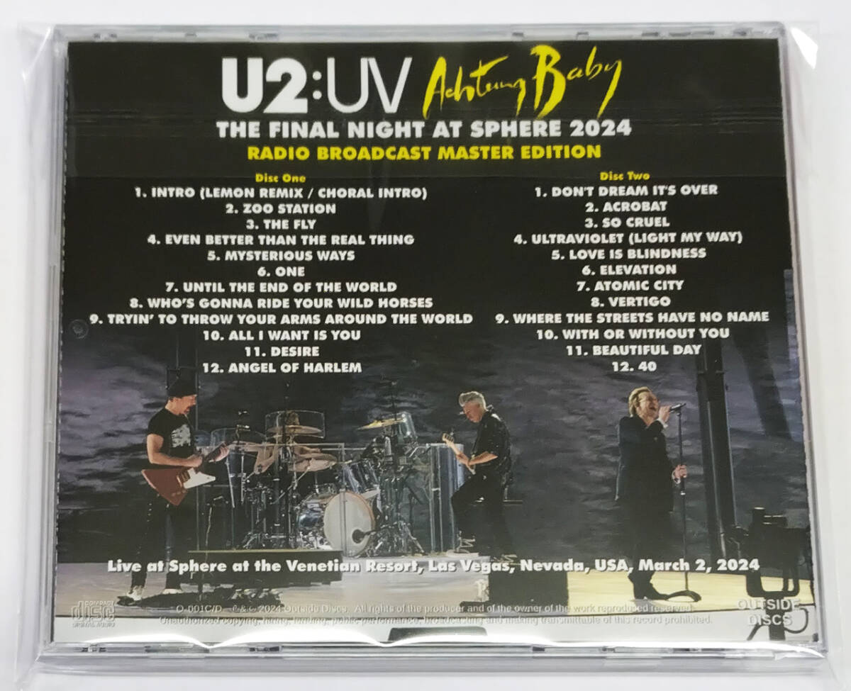 U2 / THE FINAL NIGHT AT SPHERE 2024 : BROADCAST MASTER EDITION (2CD)の画像2