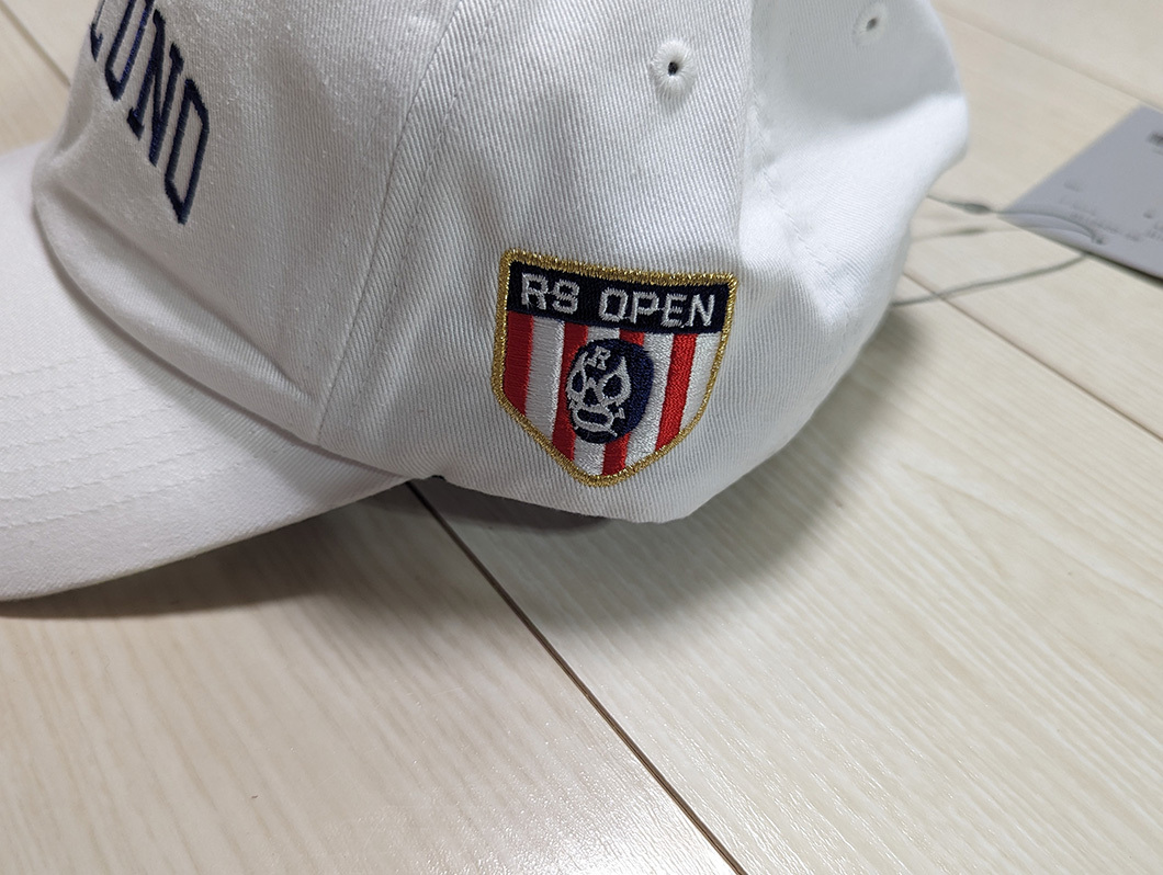 ◆新品 RUSSELUNO ラッセルノ ゴルフ 刺繍 キャップ 帽子 ホワイト 白 定価8,800円 吸汗速乾 RS OPEN GOLF コットンツイル_画像3
