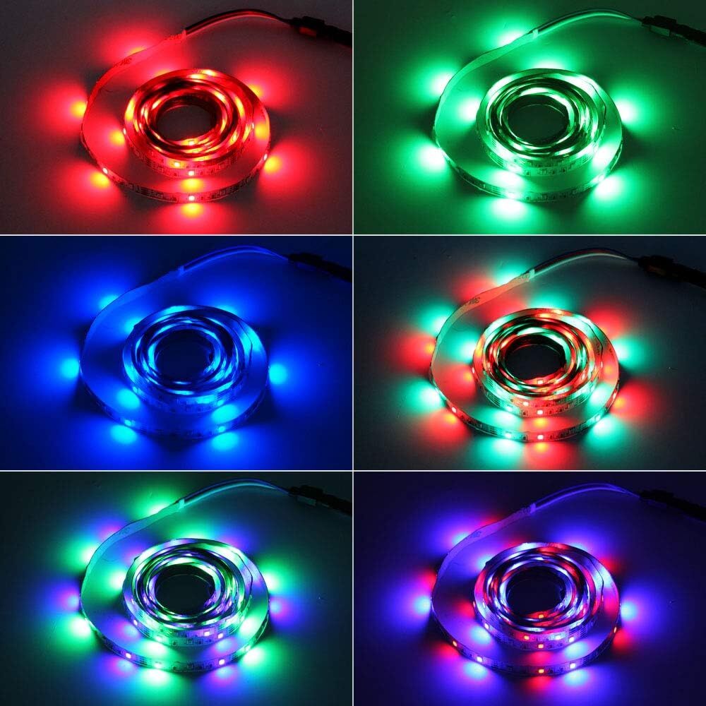 USB 2M RGB LED ストリップライト（24キー付き）リモコン フレキシブルテープランプテレビの背景照明用_画像4