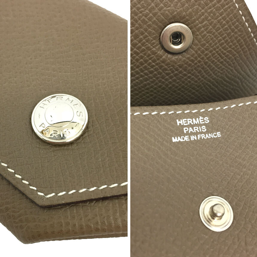 HERMES エルメス コインケース ル・ヴァン・キャトル エトープ シルバー金具 財布 小銭入れ aq9675_画像3