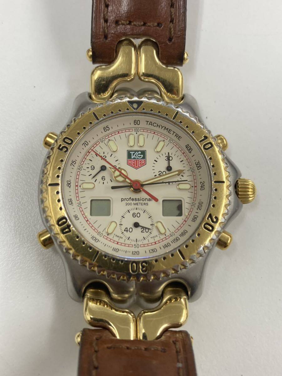 【A02D66】TAGHEUER タグホイヤー CG1123 セル セナモデル 革ベルト メンズ 時計 TAG HEUER 腕時計 の画像1