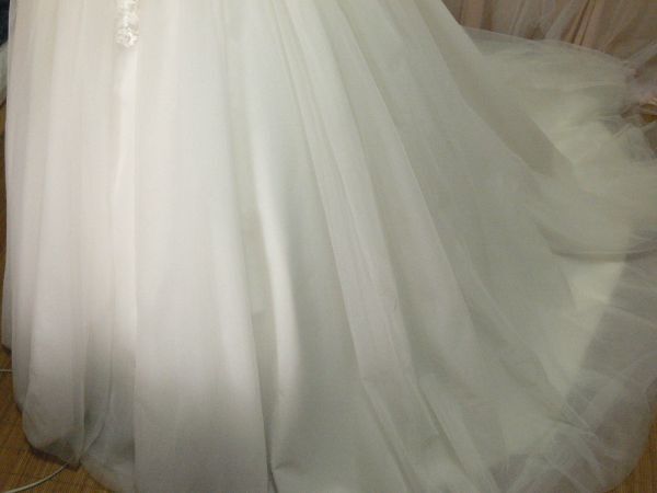4-142* with defect * white race & soft multiple mesh skirt * wedding dress /W35.B41*