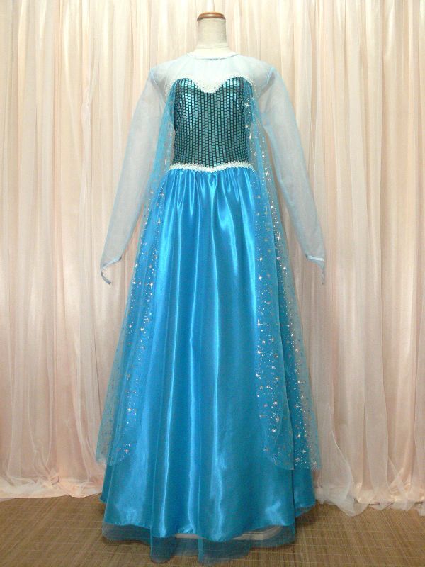 4-70☆大きいサイズ*アナと雪の女王エルザのパステル系水色ドレス/W38~46.B46~48☆の画像1