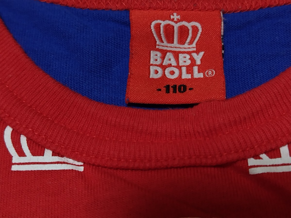 BABY DOLL半袖T110 赤×青の画像2
