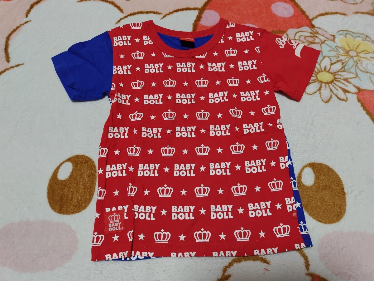 BABY DOLL半袖T110 赤×青の画像1