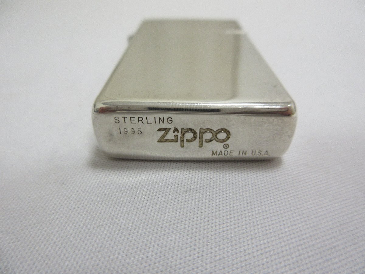 zippo STERLING スターリング STERLING SILVER 純銀 スリム ジッポー 1995年製 オイルライター USAの画像6