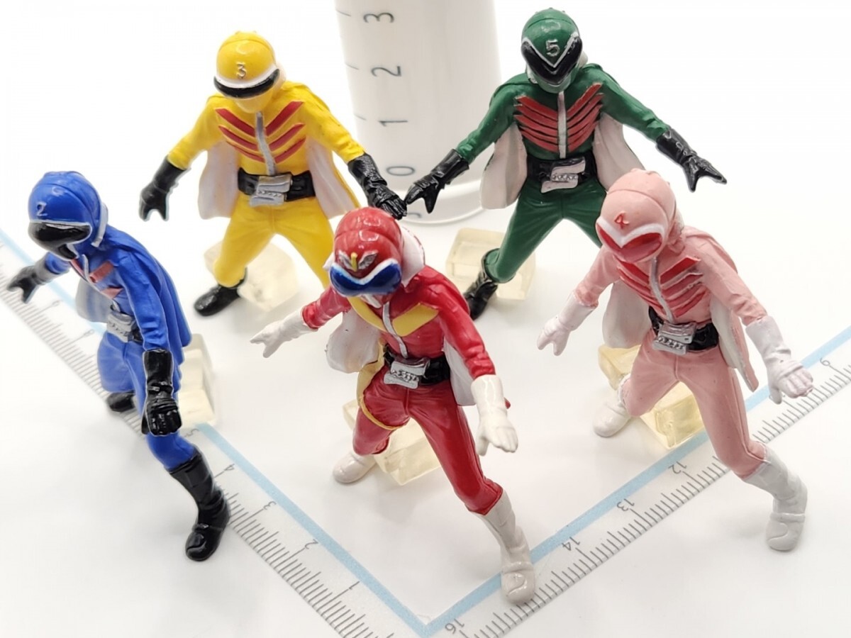 秘密戦隊ゴレンジャー キャラエッグ フィギュア5set[24D17検]GorengerマスコットFigurine仮面怪人SD特撮ヒーローズHGアカ ピンクレンジャーの画像2