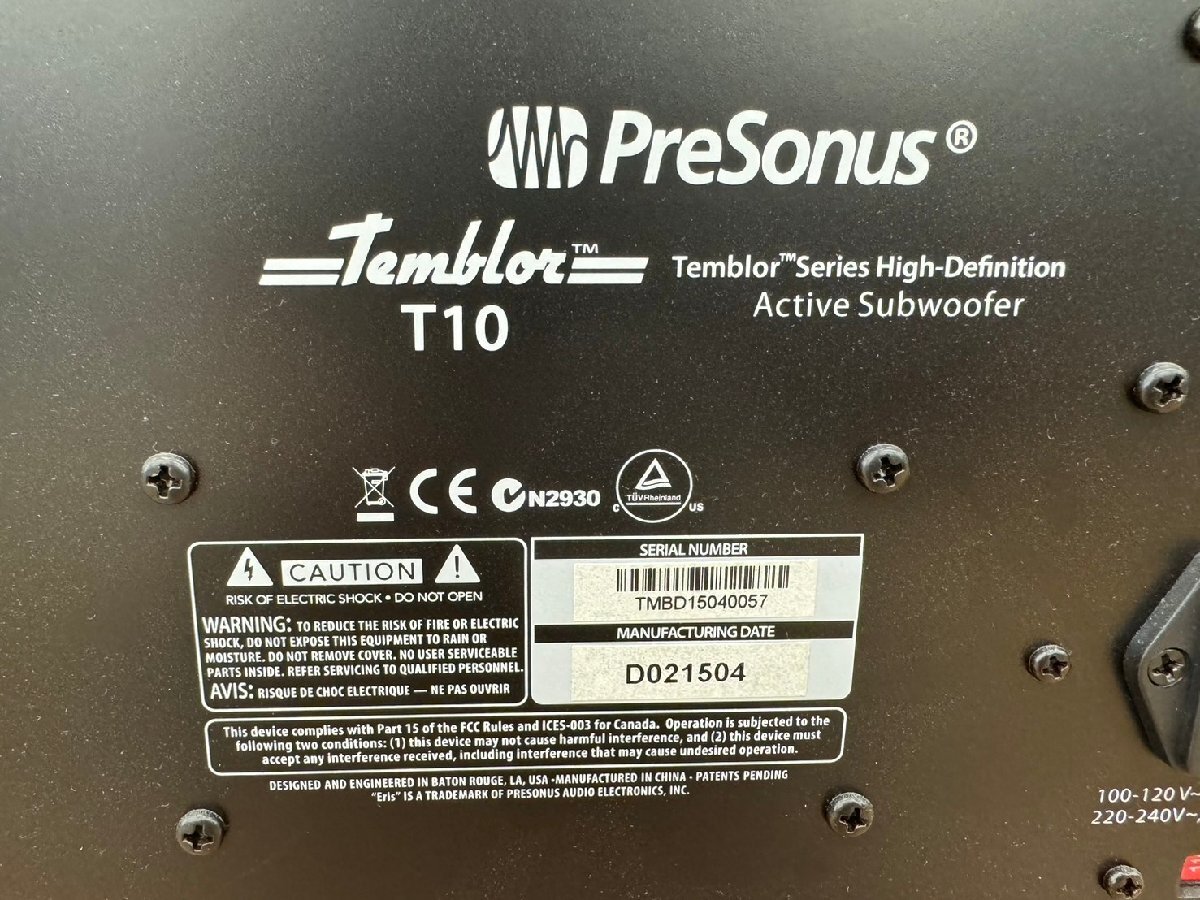 □t2195　中古★PRESONUS　Temblor T10　プレソナス　パワードサブウーファー　