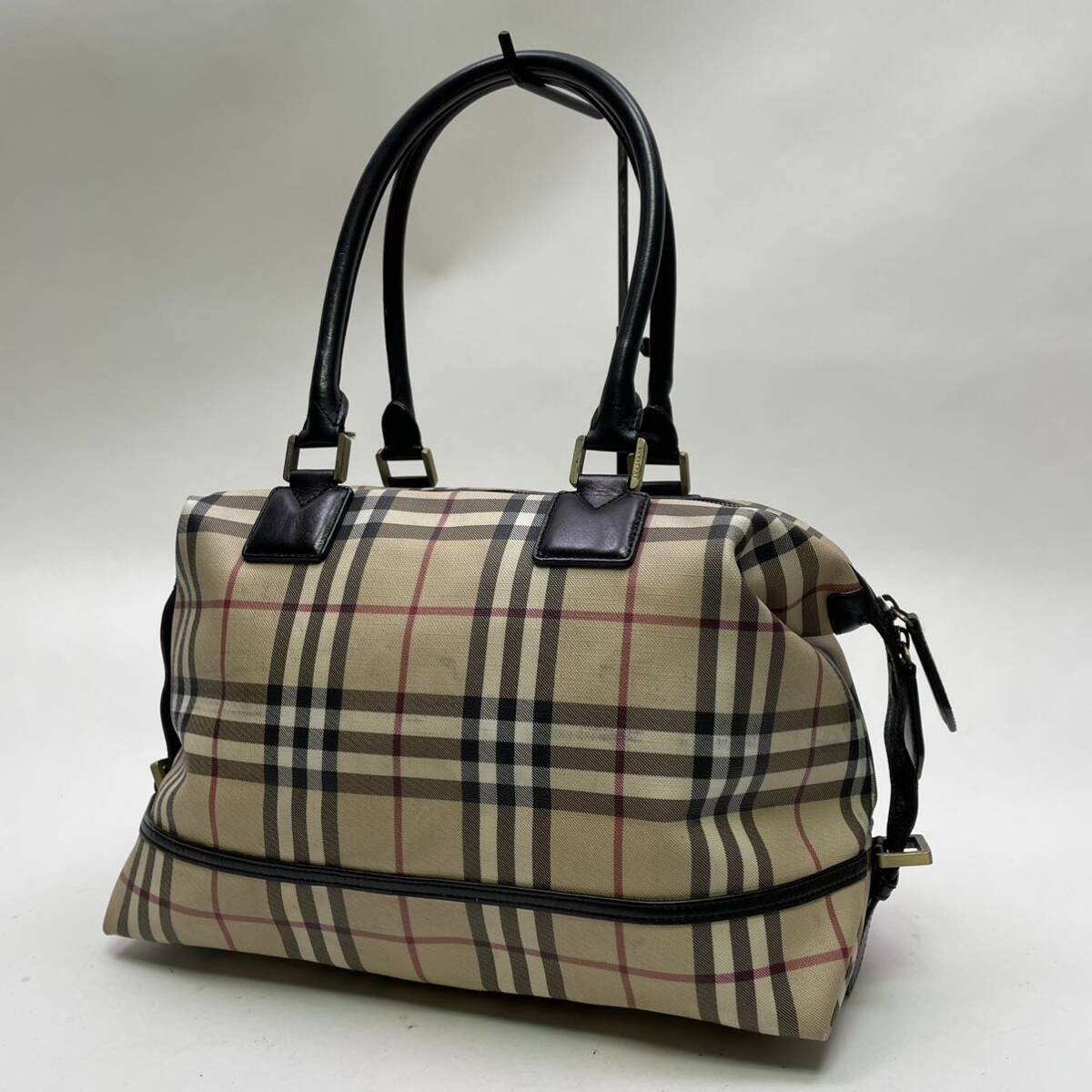 BURBERRY バーバリー ハンドバッグ ミニ ボストンバッグ ノバチェック D6-65_画像2