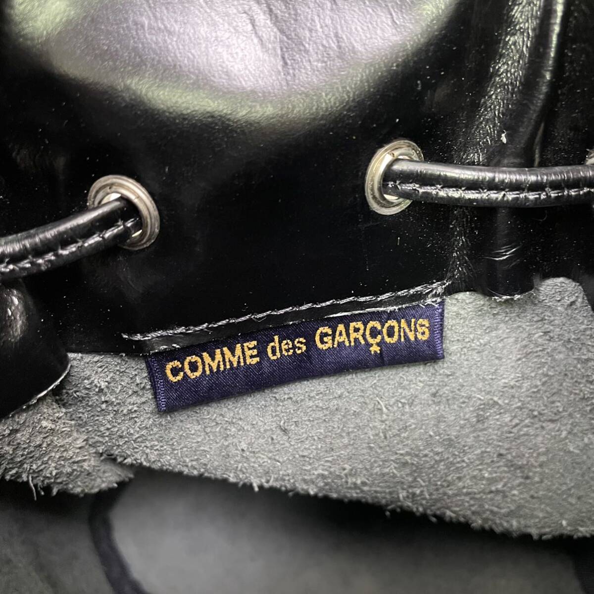 comme des garons コムデギャルソン ショルダーバッグ 巾着 レザー D27-26の画像3