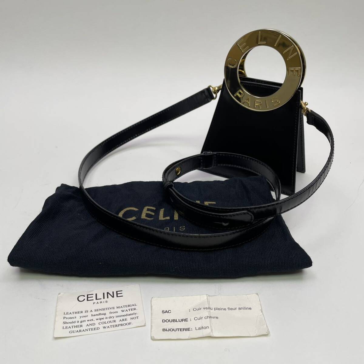 CELINE セリーヌ サークル　ミニ ショルダーバッグ レザー 袋付き D27-108_画像1