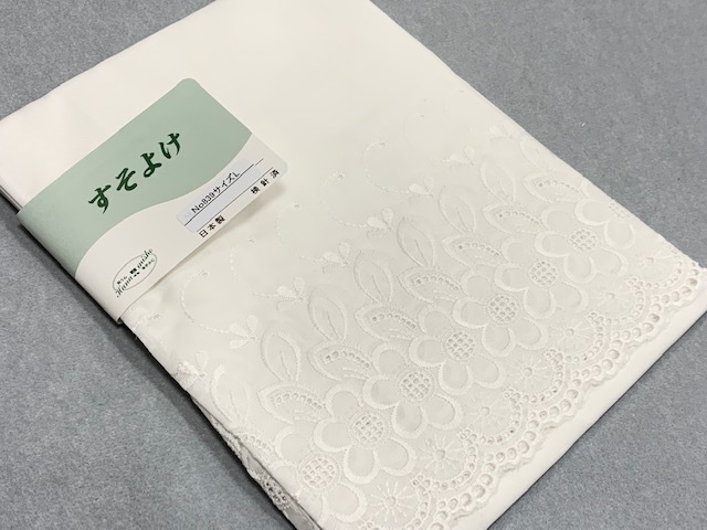 上質ボーダーレース　裾さばきサラサラ　キュプラ素材の裾除け★Lのみ処分価格_画像2