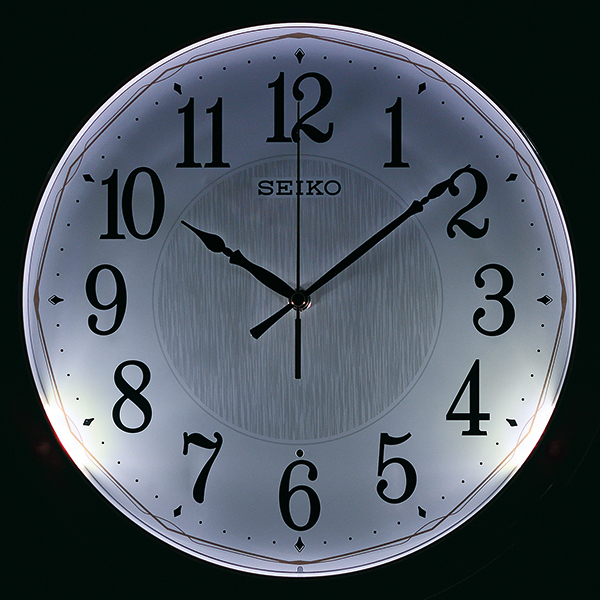 最落１円　訳あり品 セイコー電波掛時計 　KX260B (M11) 2色発光色切替機能・おやすみ秒針（光センサーによる自動秒針停止機能）付き