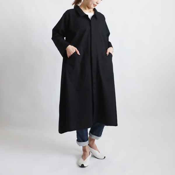  новый продукт A линия длинное пальто One-piece большой круг с карманом задний разрез перо ткань baby парусина хлопок U38